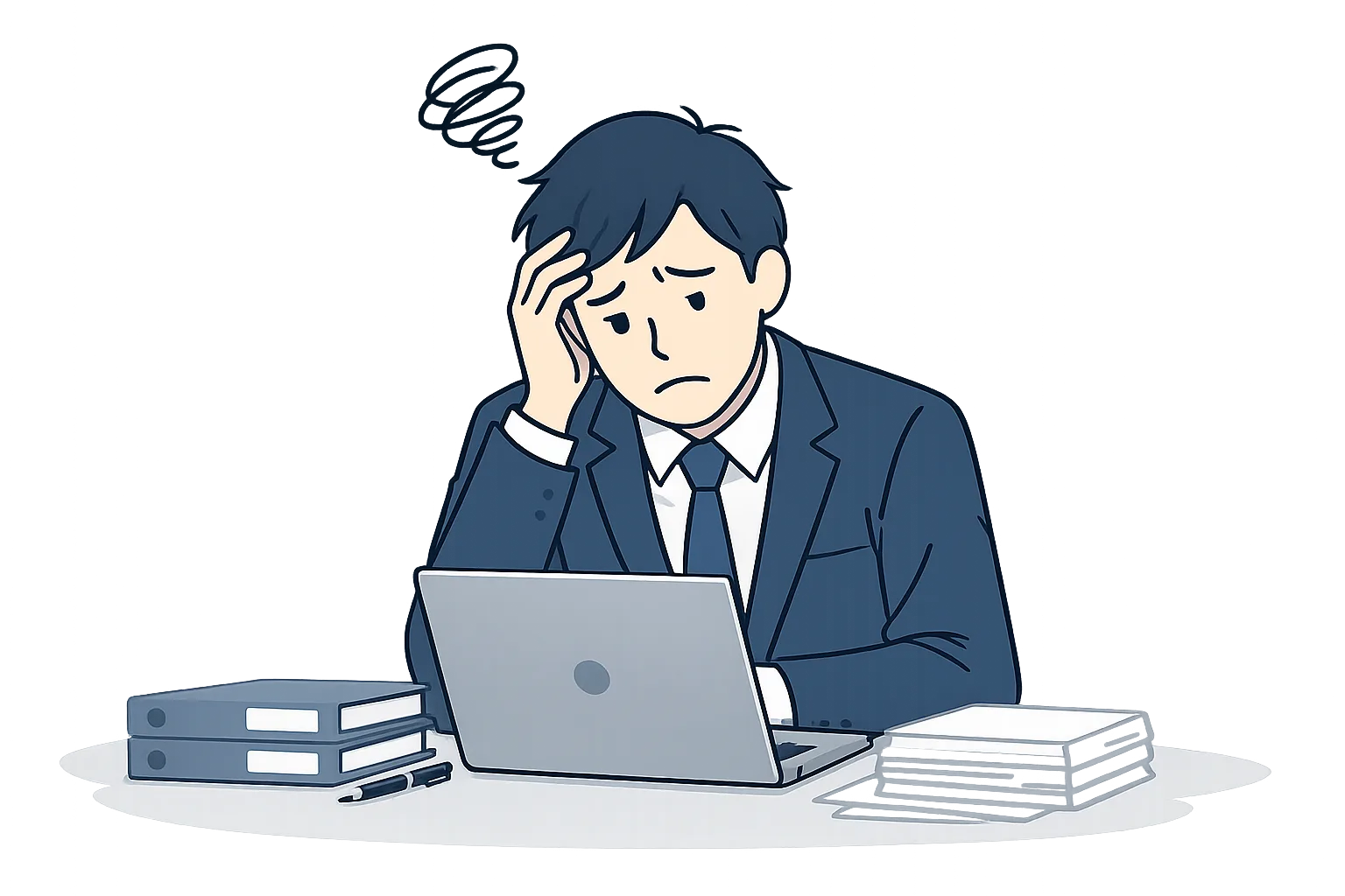 悩む人物イラスト